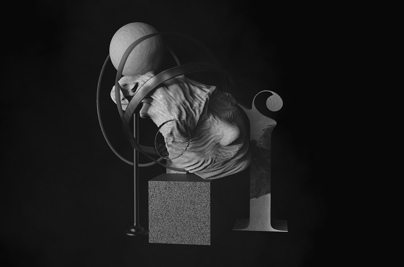 3D animation  art CGI contemporary dark ILLUSTRATION  japan mythology textures