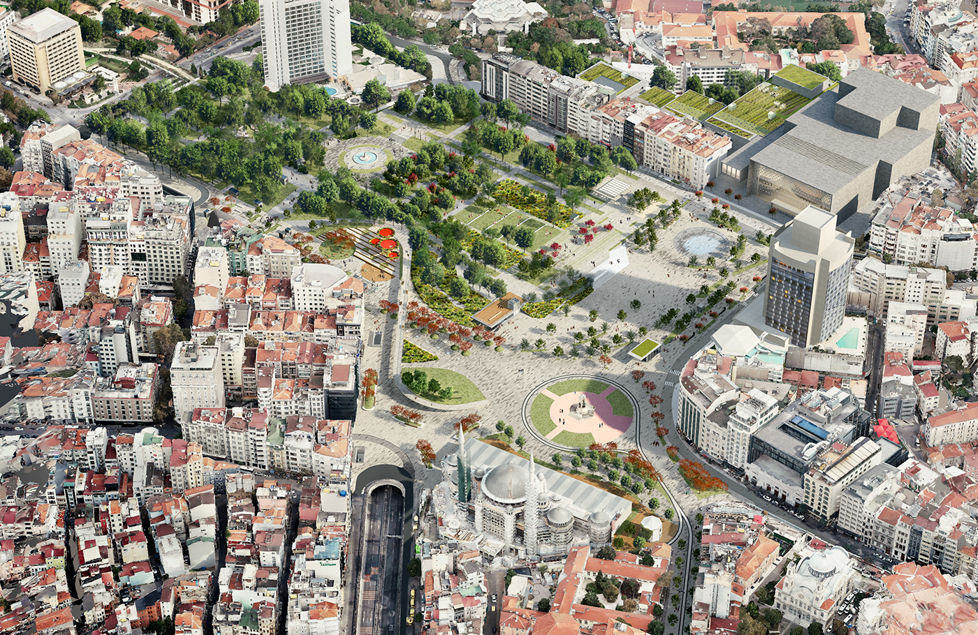 3D 3dsmax archviz Competition istanbul photoshop Render rendering Taksim visualization