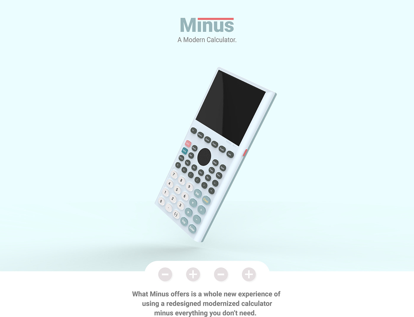 calculator Minimalism product design  rendering