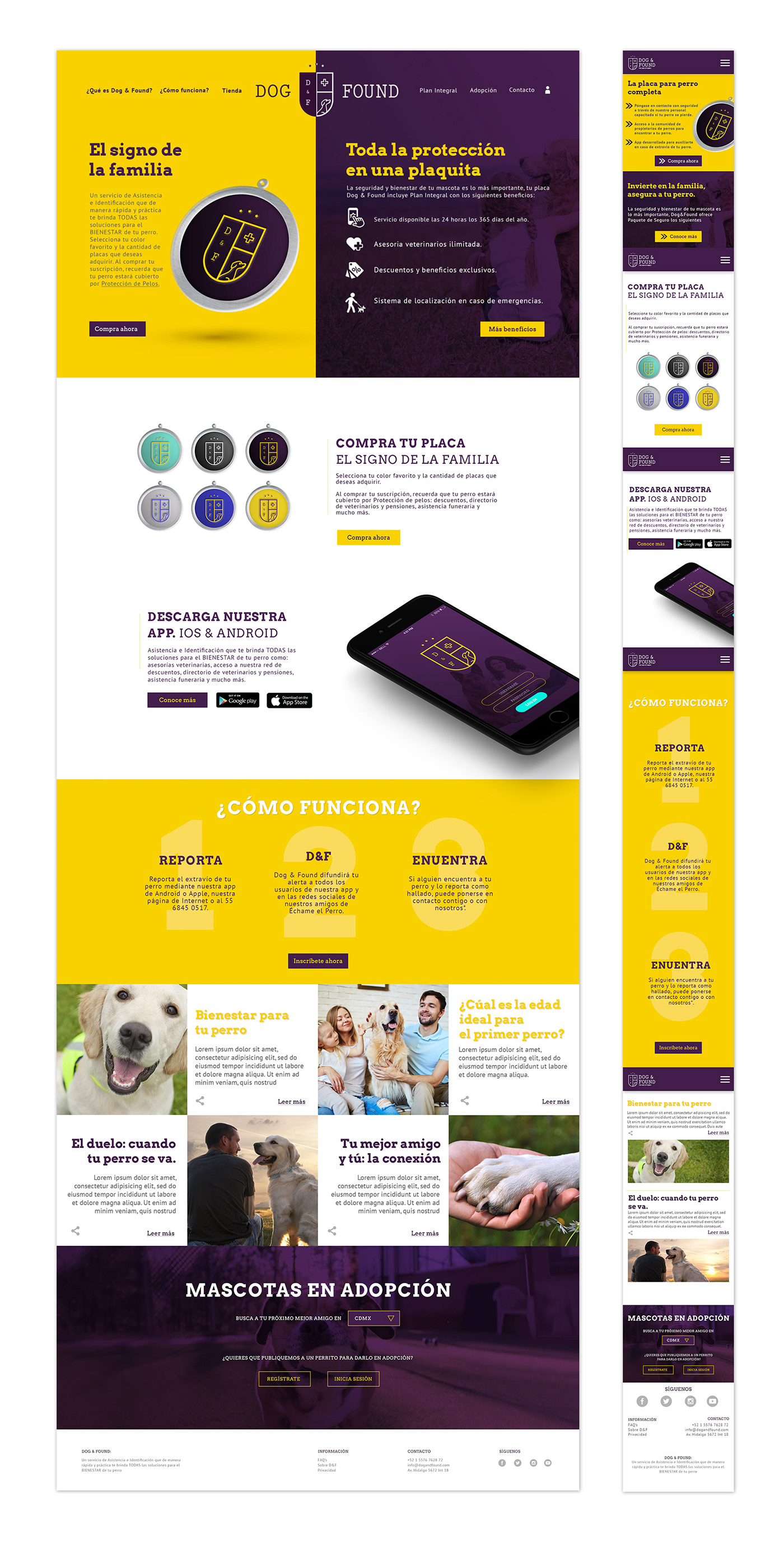 dog tag e-commerce e-Commerce website Mobile responsive interface design ux/ui design