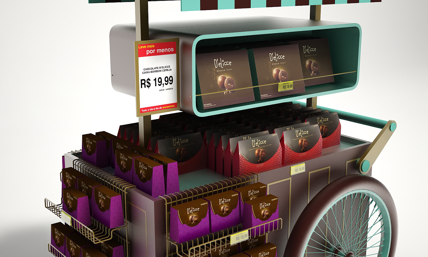 chocolates trolley flu Display merchandise trade Point of Purchase