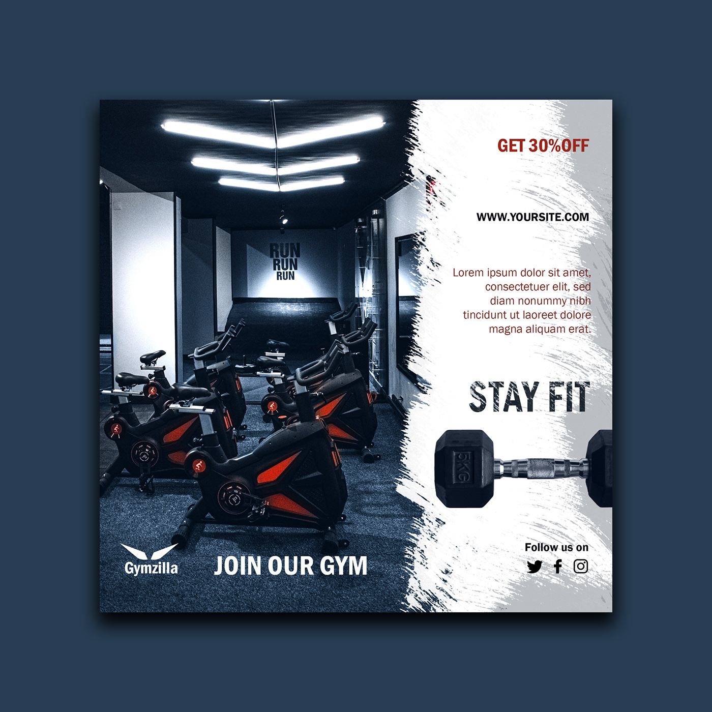 banner design fitness flyer gym gymnasium gymnastics Mockup poster Social media post