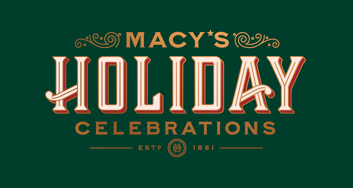 ILLUSTRATION  branding  Brand Design Christmas Holiday Macys santa vintage New York celebration