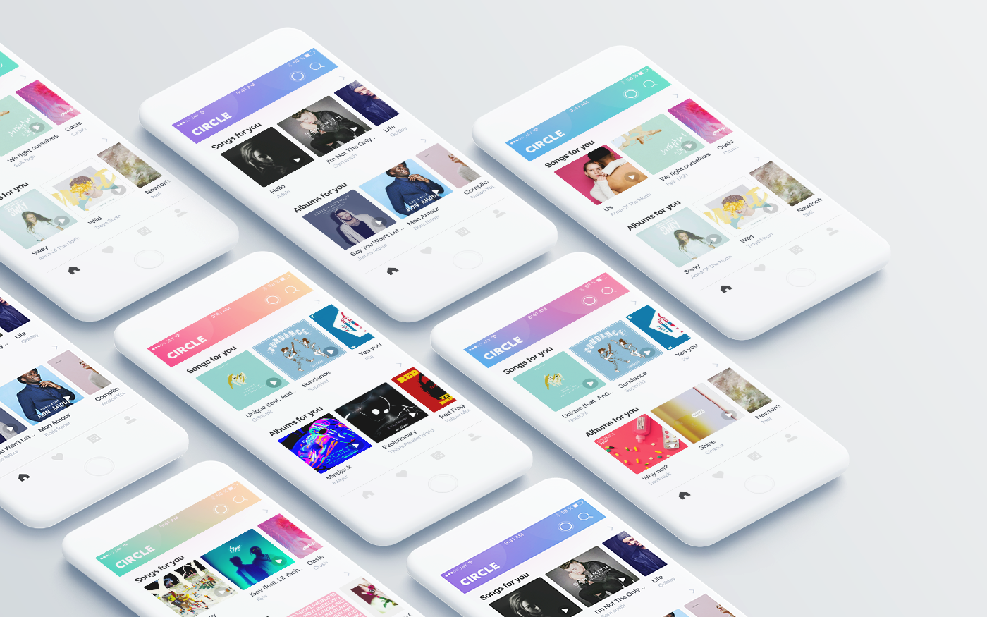 music song ai intelligent Chat minimal color gradient interaction app