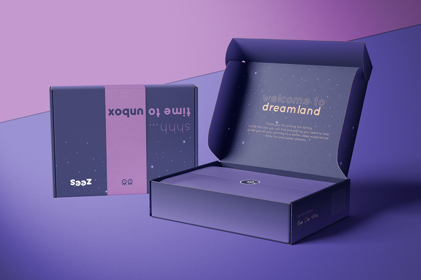 box branding  Health Packaging sleep Wellness purple identity relax