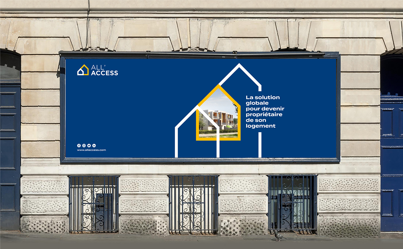 blue branding  housing immobilier living logo real estate Urban yellow
