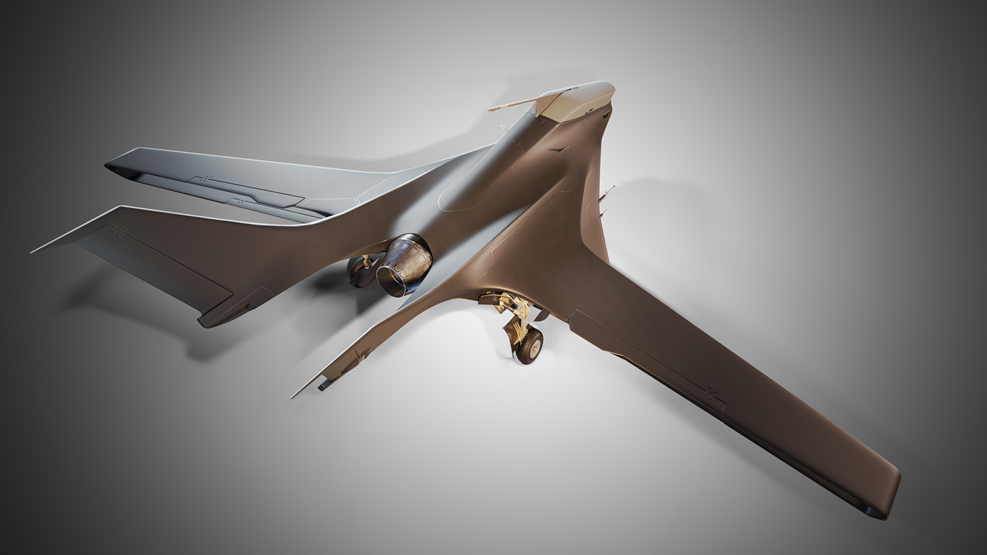 aviation drone Military 3D concept design game Scifi art Jet