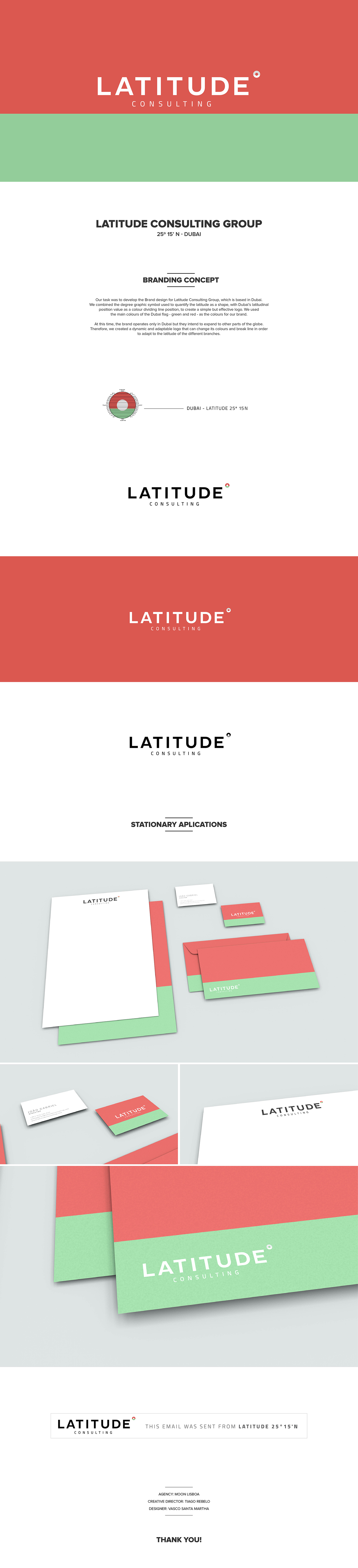 Consulting brand logo latitude degree green red stationary dubai business coordinates Dynamic Adaptable modern