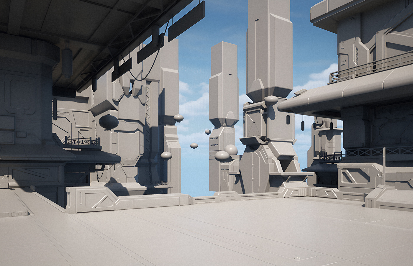 Scifi Unreal Engine Unreal Engine 5 3D Render game city futuristic Cyberpunk неон