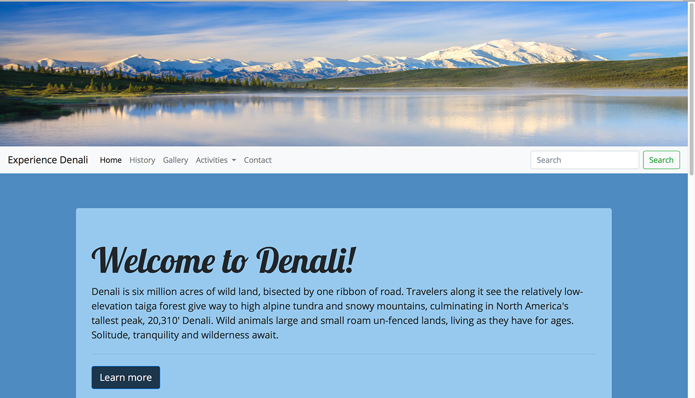 denali Illustrator dreamweaver Alaska HTML