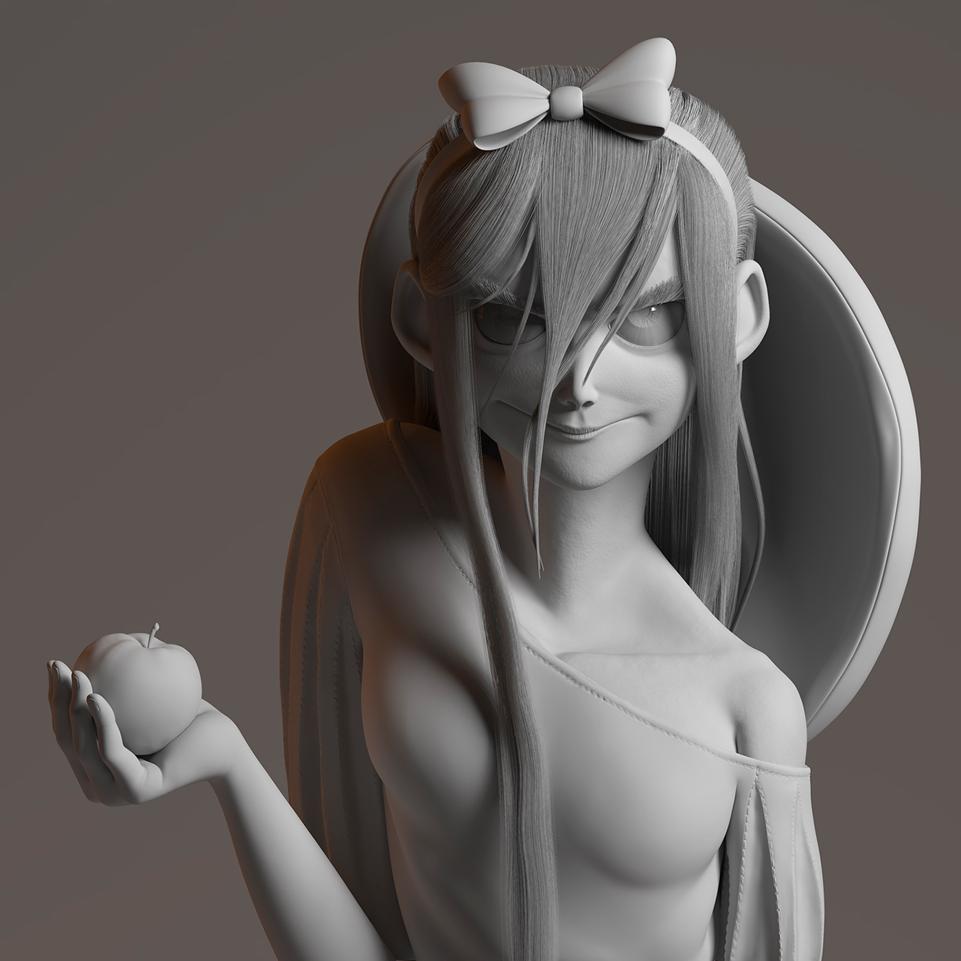 3dsmax 3D vray Zbrush snow white Halloween Hair and Fur Character