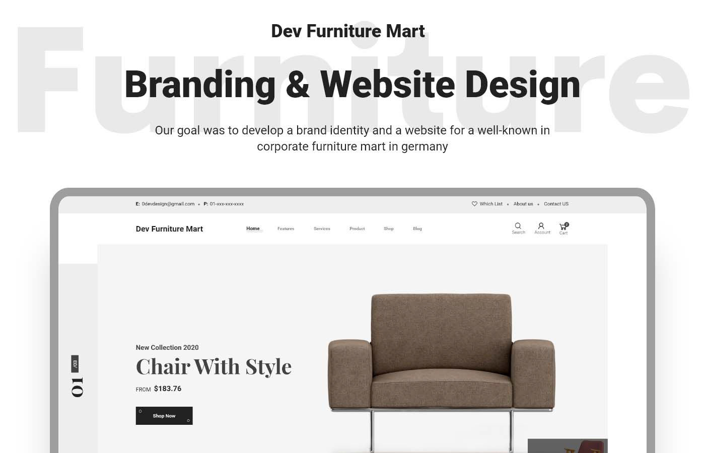 xD psd free UI ux devdesign_studio furniture furniture shop branding  Website