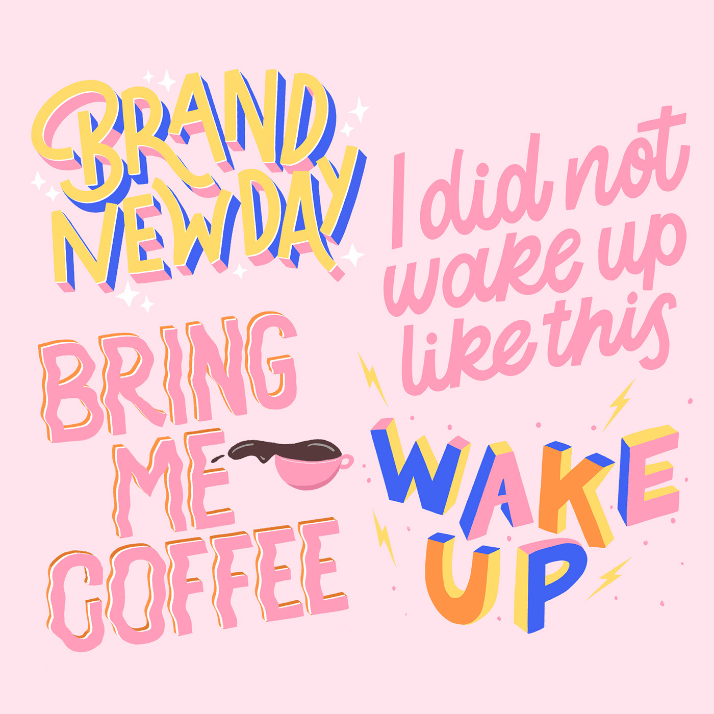 bright Colourful  ILLUSTRATION  snapchat social media stickers typography  