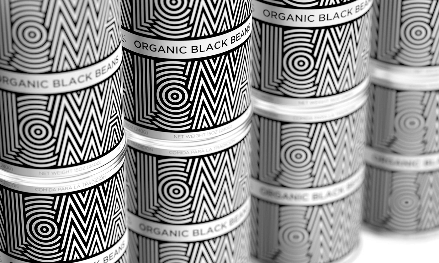 branding  loma Packaging Mexican beans can stripes Jens marklund logo