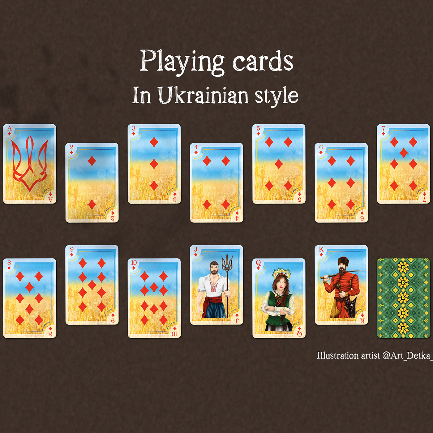 ukrainian Poker cards digital illustration ukraine art UkraineArtist ukrainian products