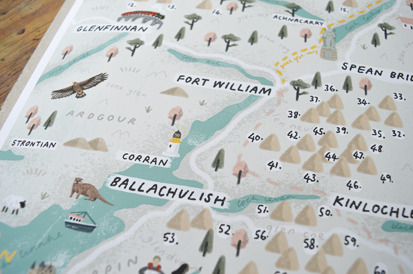Ben Nevis illustrated map ILLUSTRATION  lost lochan map map illustration mountains Munro scottish Scottish Highlands