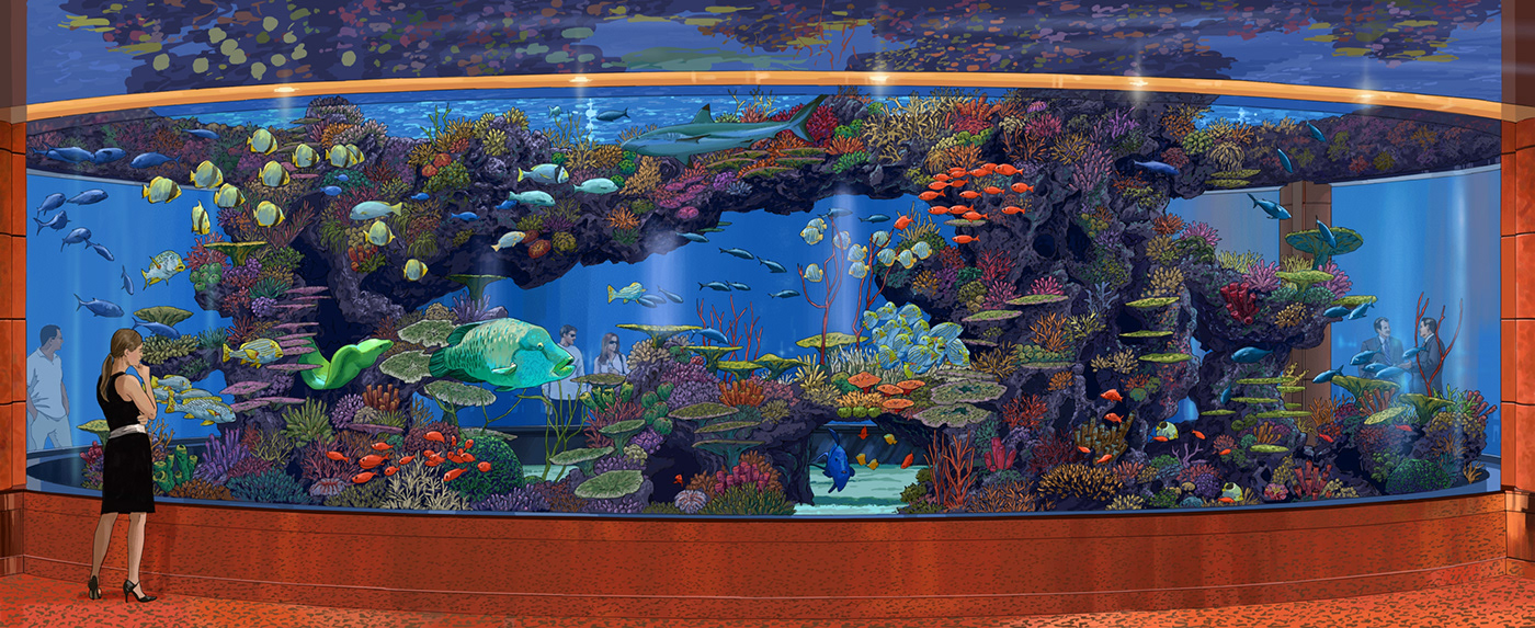 Themed Entertainment Design aquarium ILLUSTRATION 