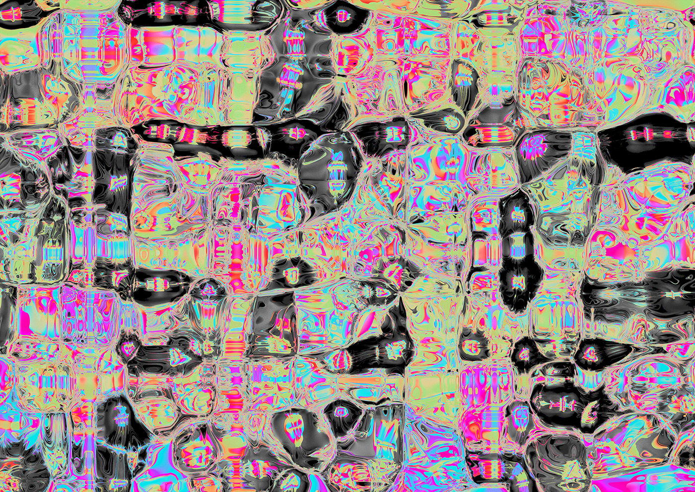 Counterculture psychedelic Glitch Cyberpunk abstract pattern geometric organic Colourful  print