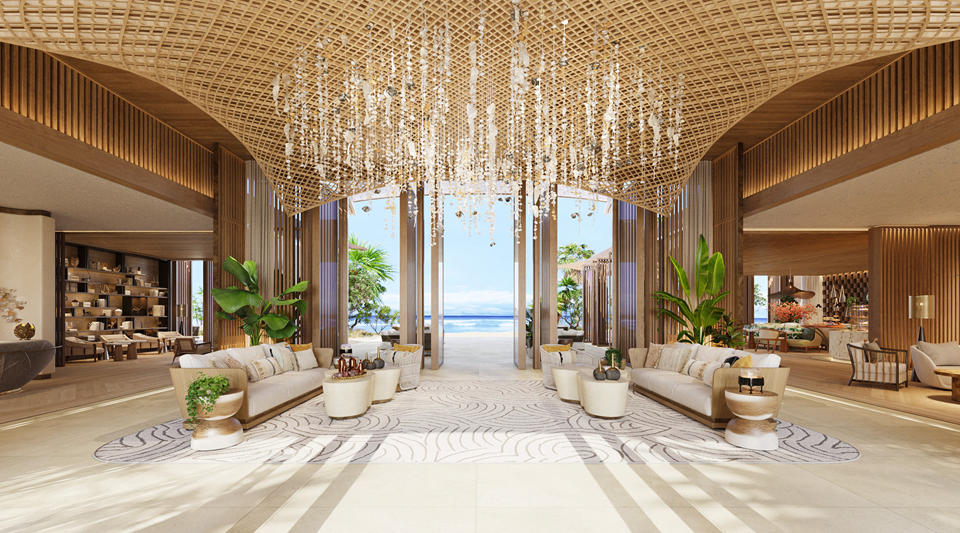 3ds max architecture CGI Hospitality hotel indoor red sea Render visualization