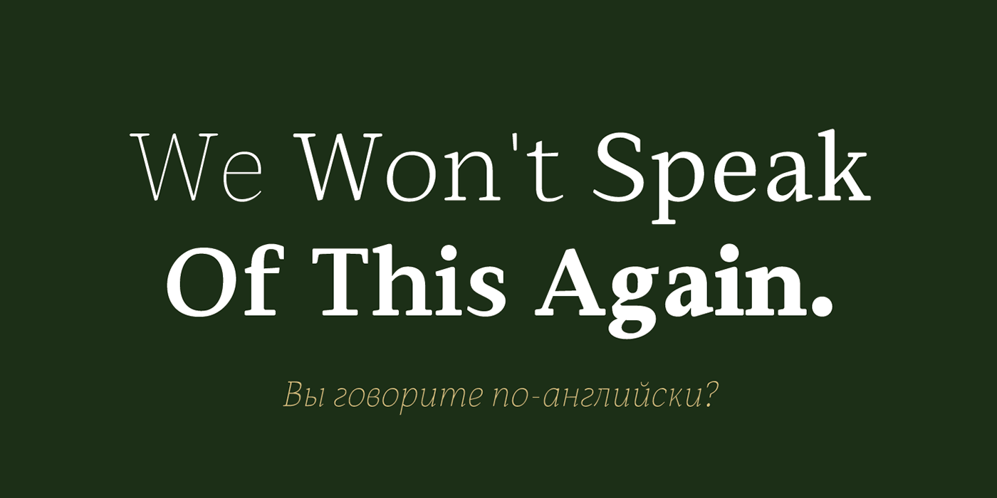 Cyrillic editorial family font legible modern serif true italics Typeface