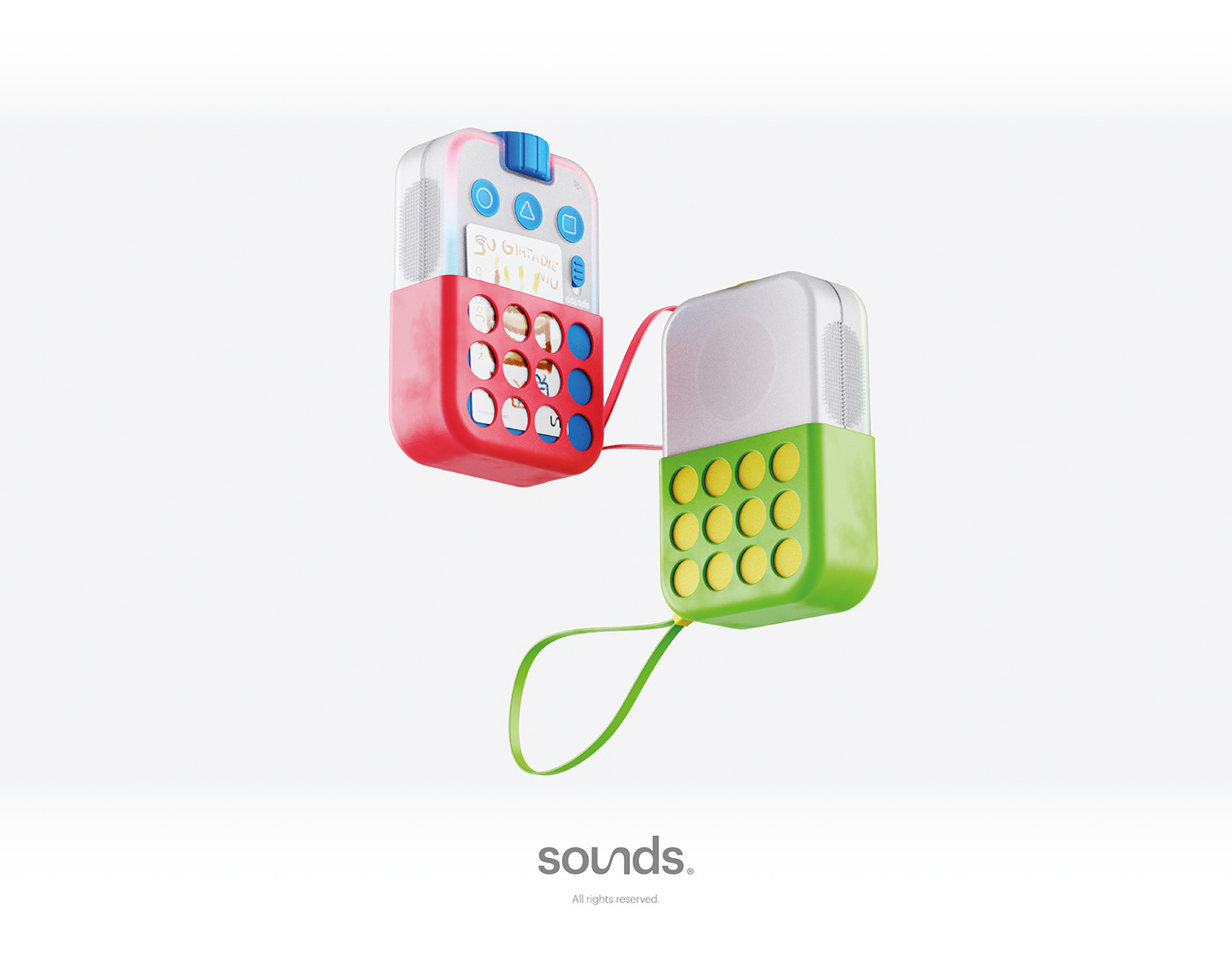 card design industrial kids memories Render sounds speaker apple record