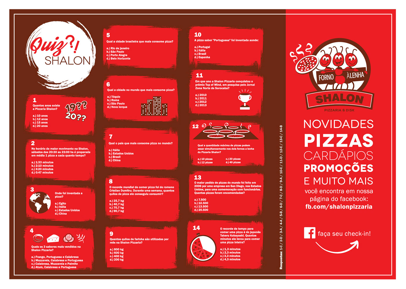 Layout menu pizzaria