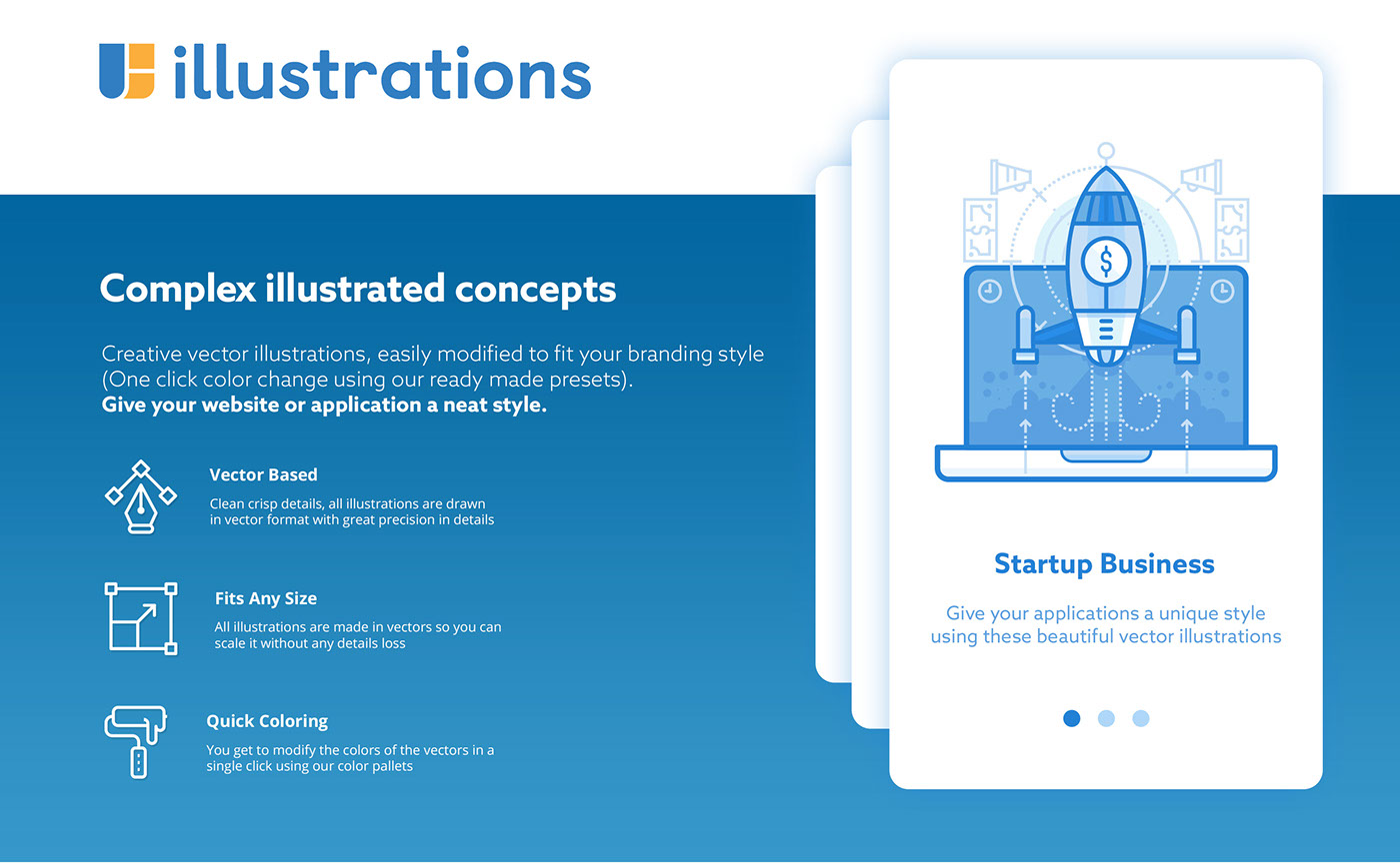 UI ux Guide page vector illustrations line icons icon pack outline UI/UX application