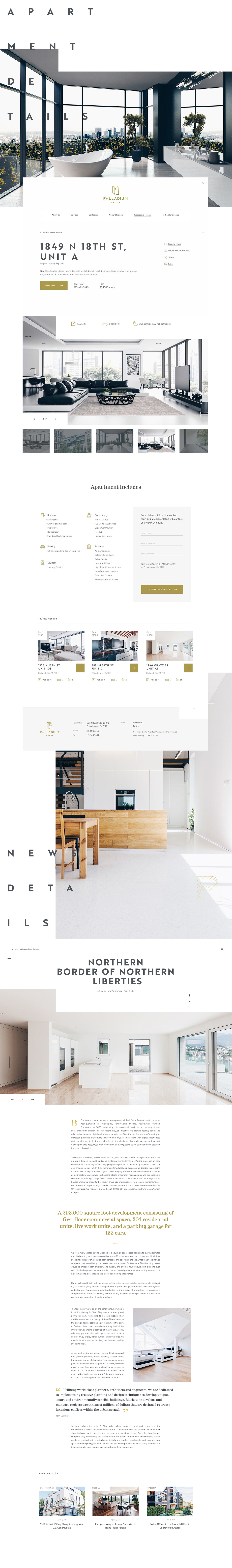Website interactive design White construction gold Webdesign graphic creative trend