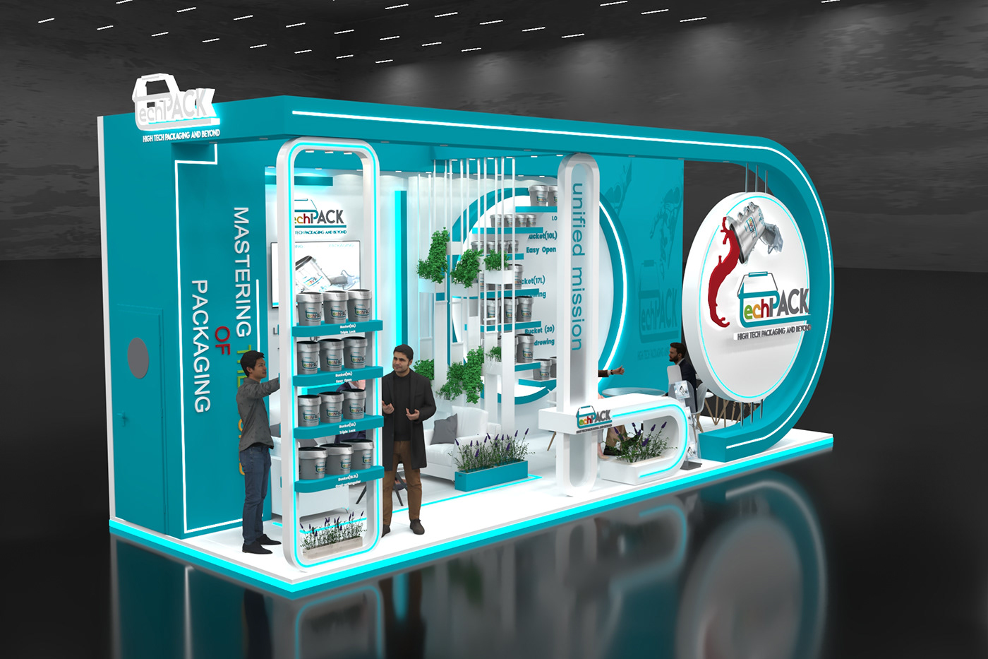 Advertising  booth Stand Exhibition  Event middle east dubai 2024design 3D vray