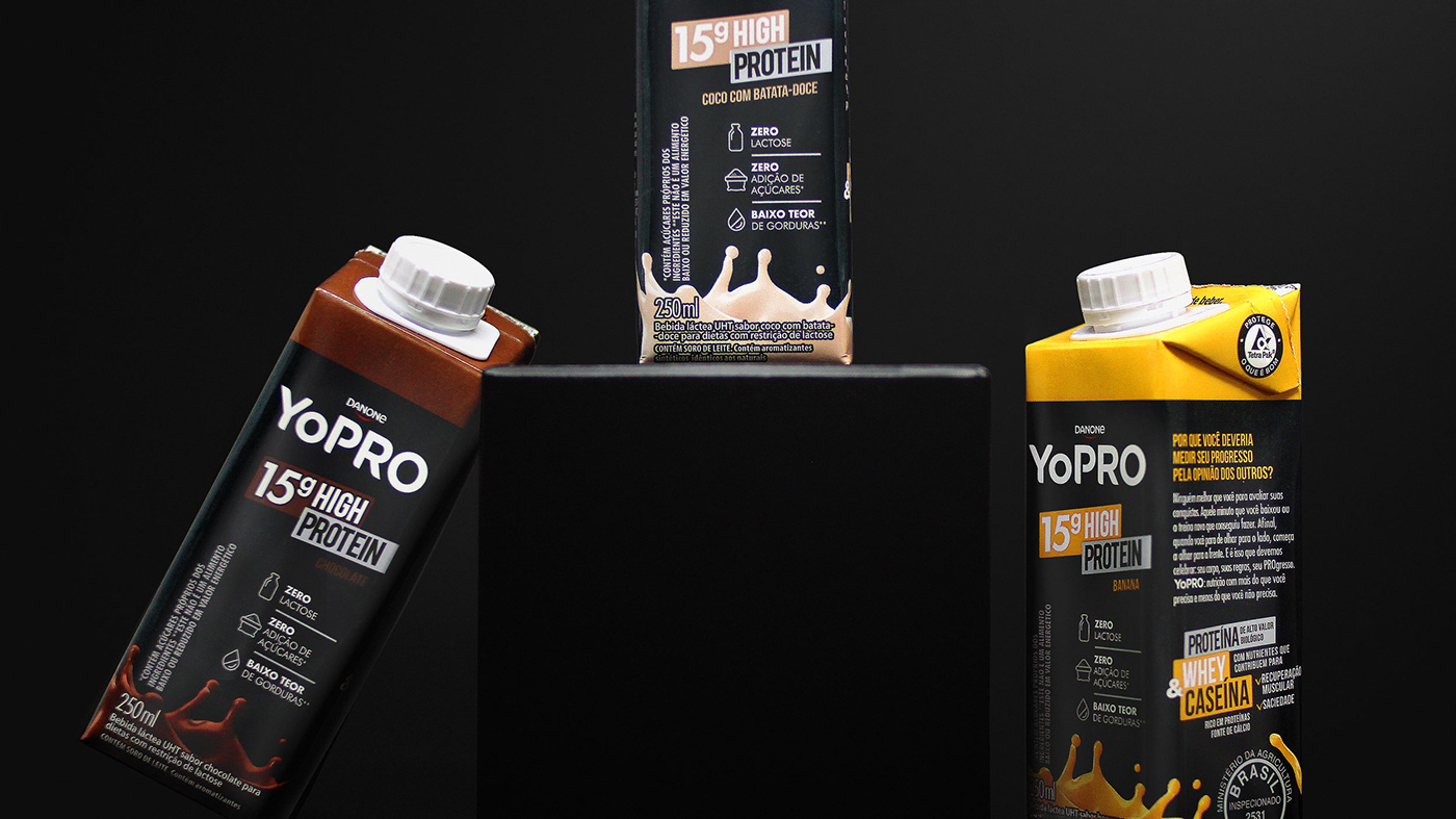 athlete Dairy Danone Food  graphic design  package Packaging whey yogurt YoPro