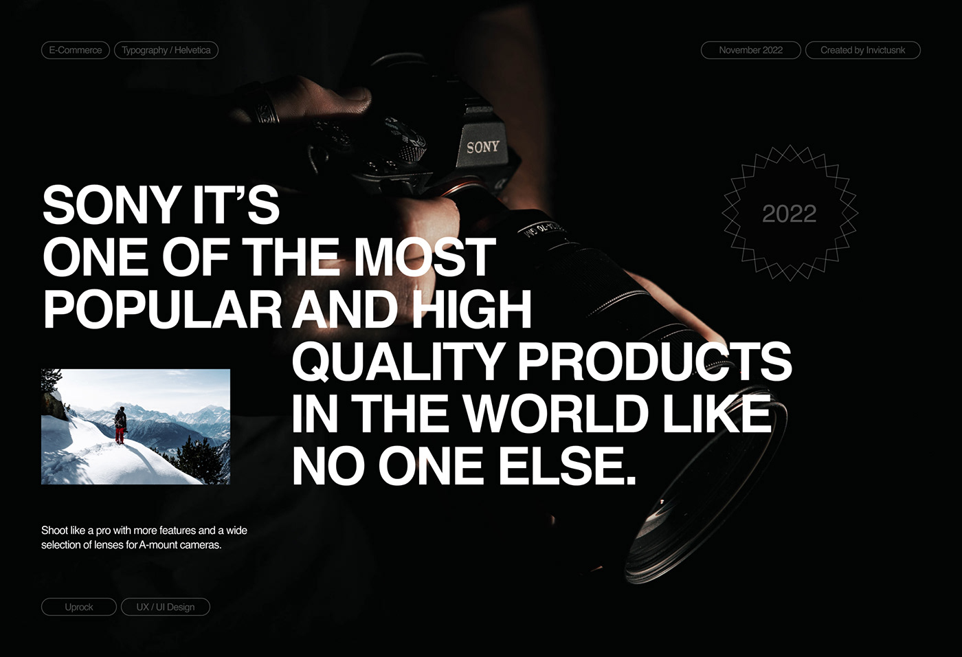 appliance e-commerce photocamera Photography  product sonyalpha UX UI DESign Web Design  Website