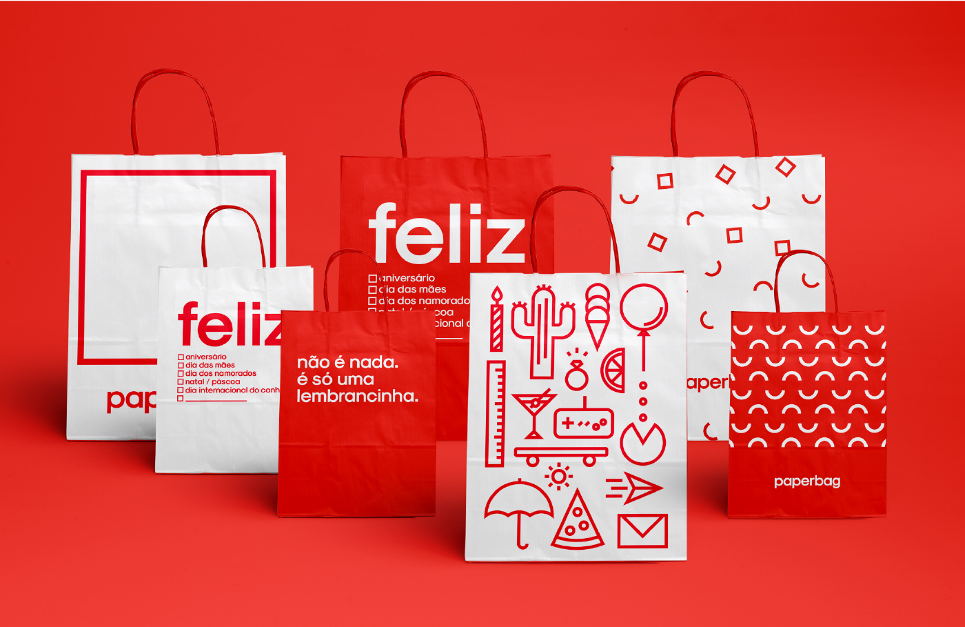 paper bag craft Packaging logo branding  Brazil red paperbag