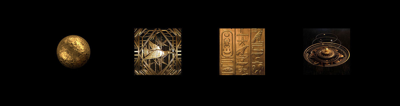 Ancient babylon badge bronze Cuneiform gold logo waves