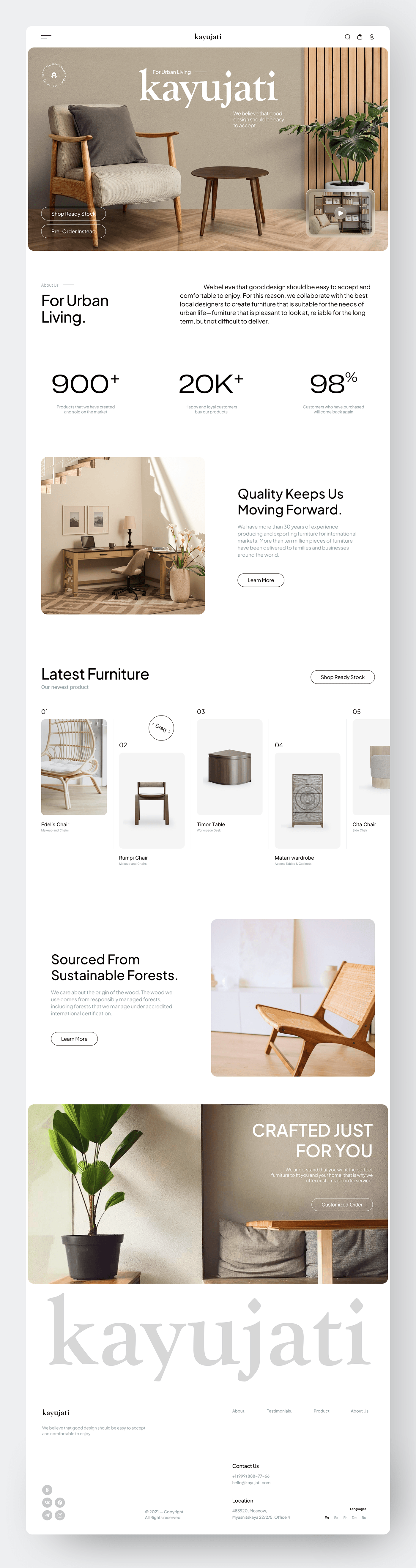 Kayujati - Furniture Landing Page Design