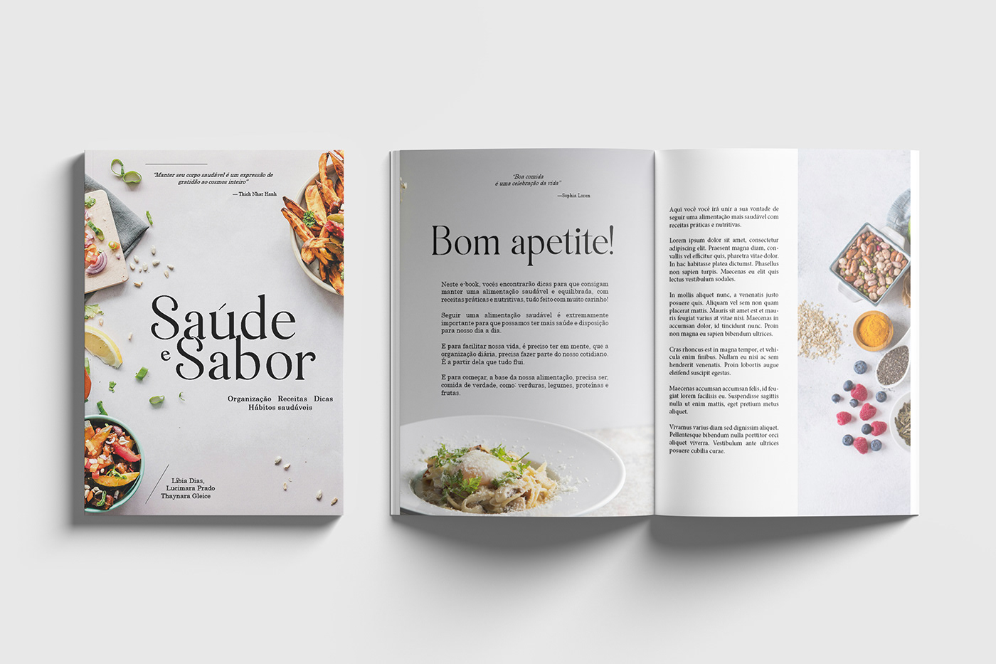 diagramação Nutrição culinária revista editorial