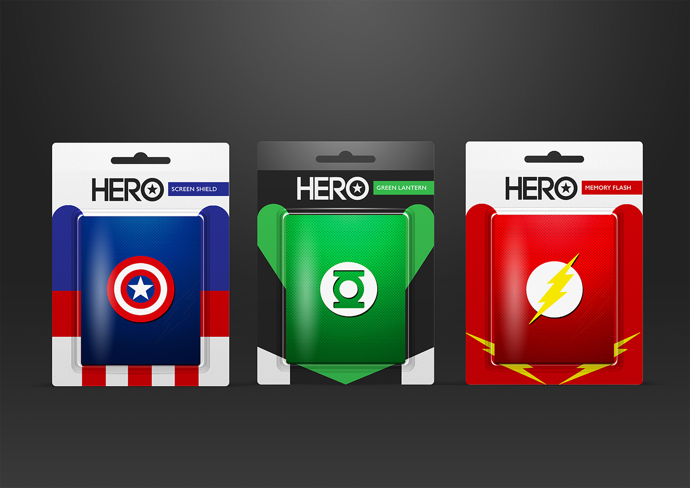 Adobe Portfolio Hero Ara project+ara Blister design Pack phone smartphone superheroe batman spiderman superman heroes mobile box