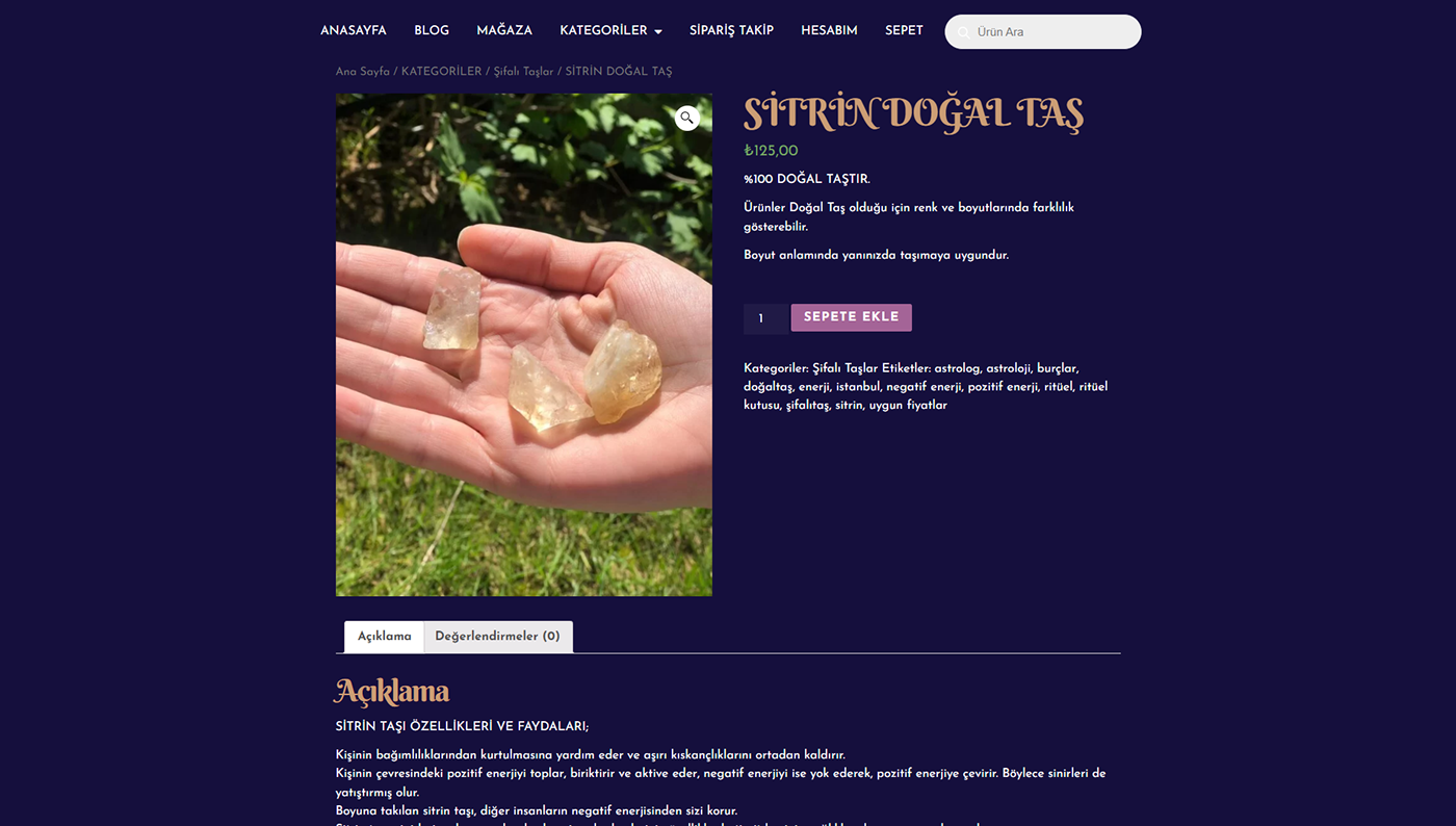 Astrology tarot Woocommerce healing stones Katina