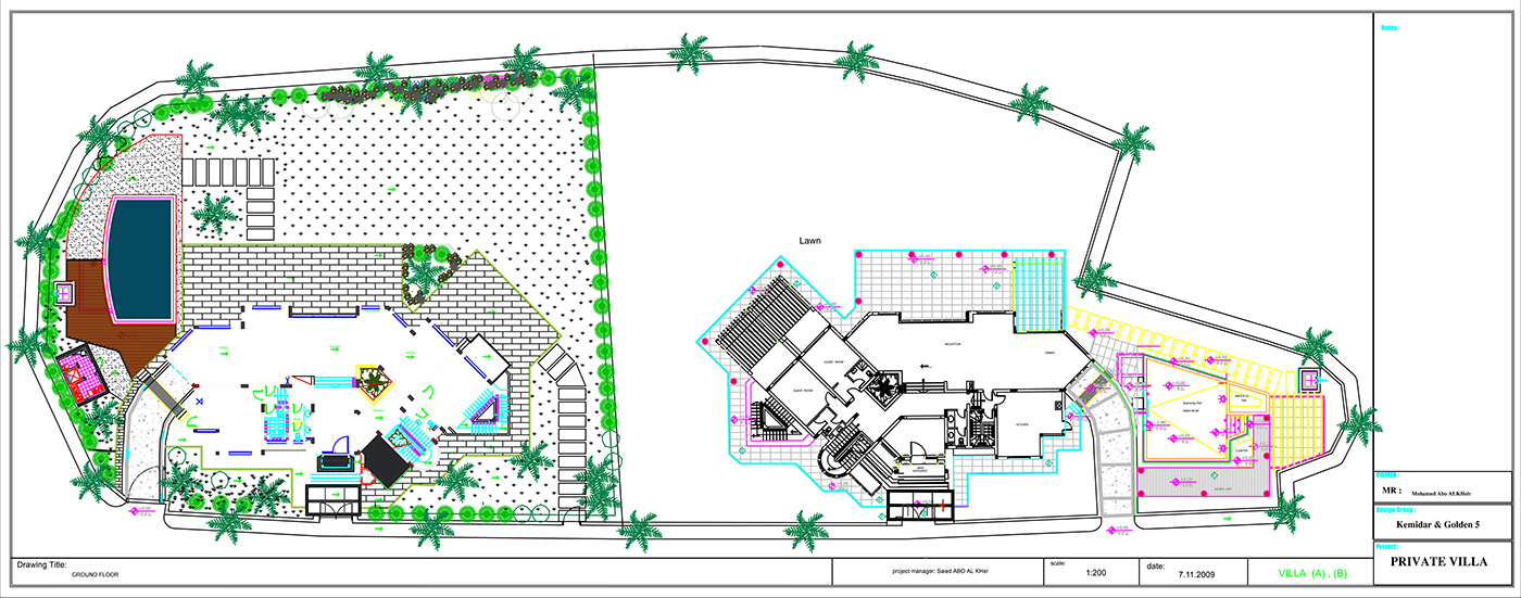 Villa Interior exterior design Plan Drawing  تصميم