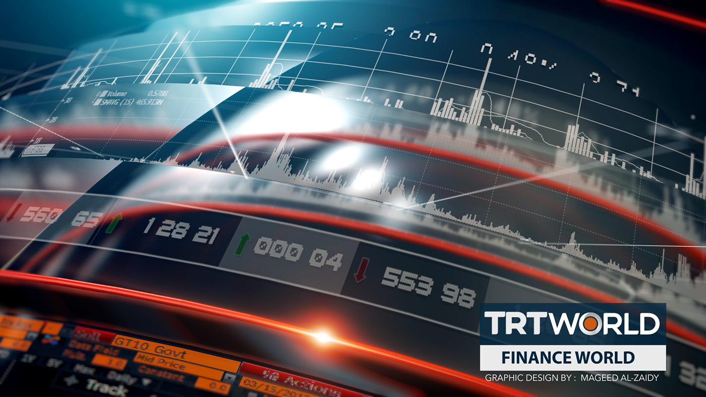 DESIGN PACKAGE Produced motion Ident graphic motion graphic finance economy Title TRT