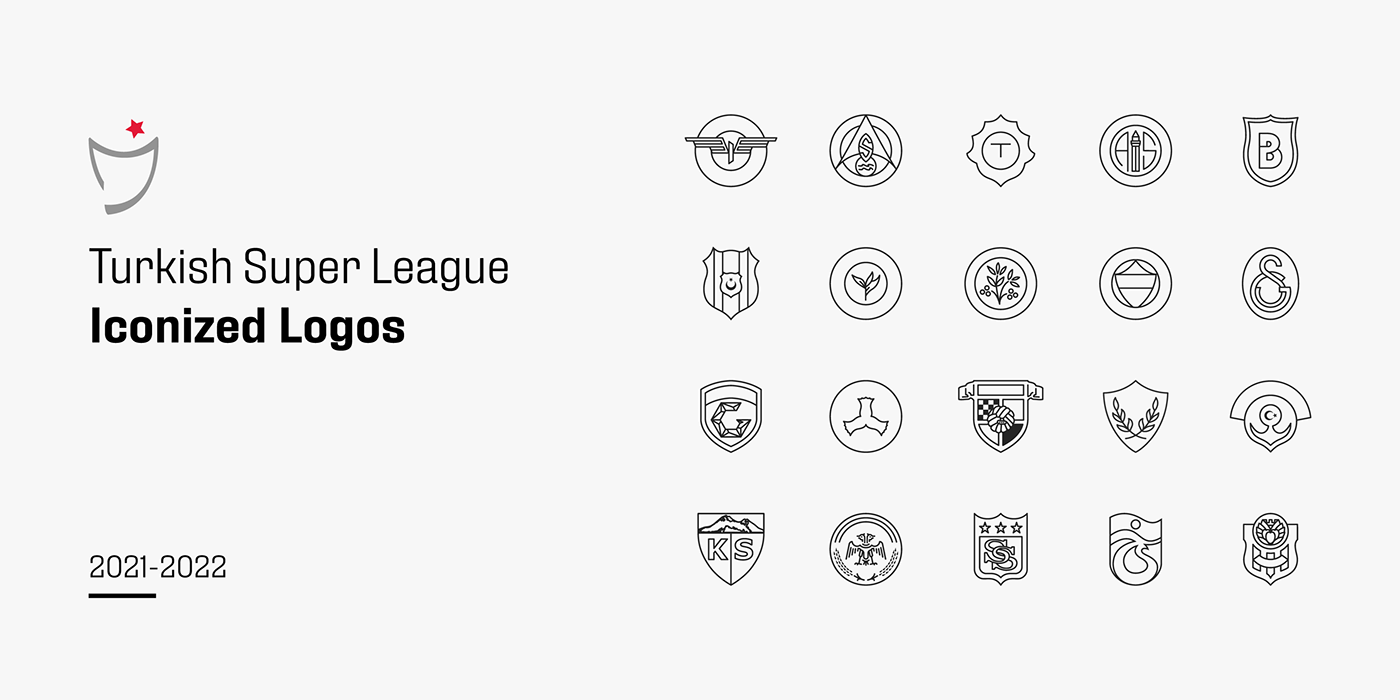 club football Icon iconized logo minimal monochrome super league Turkey turkish