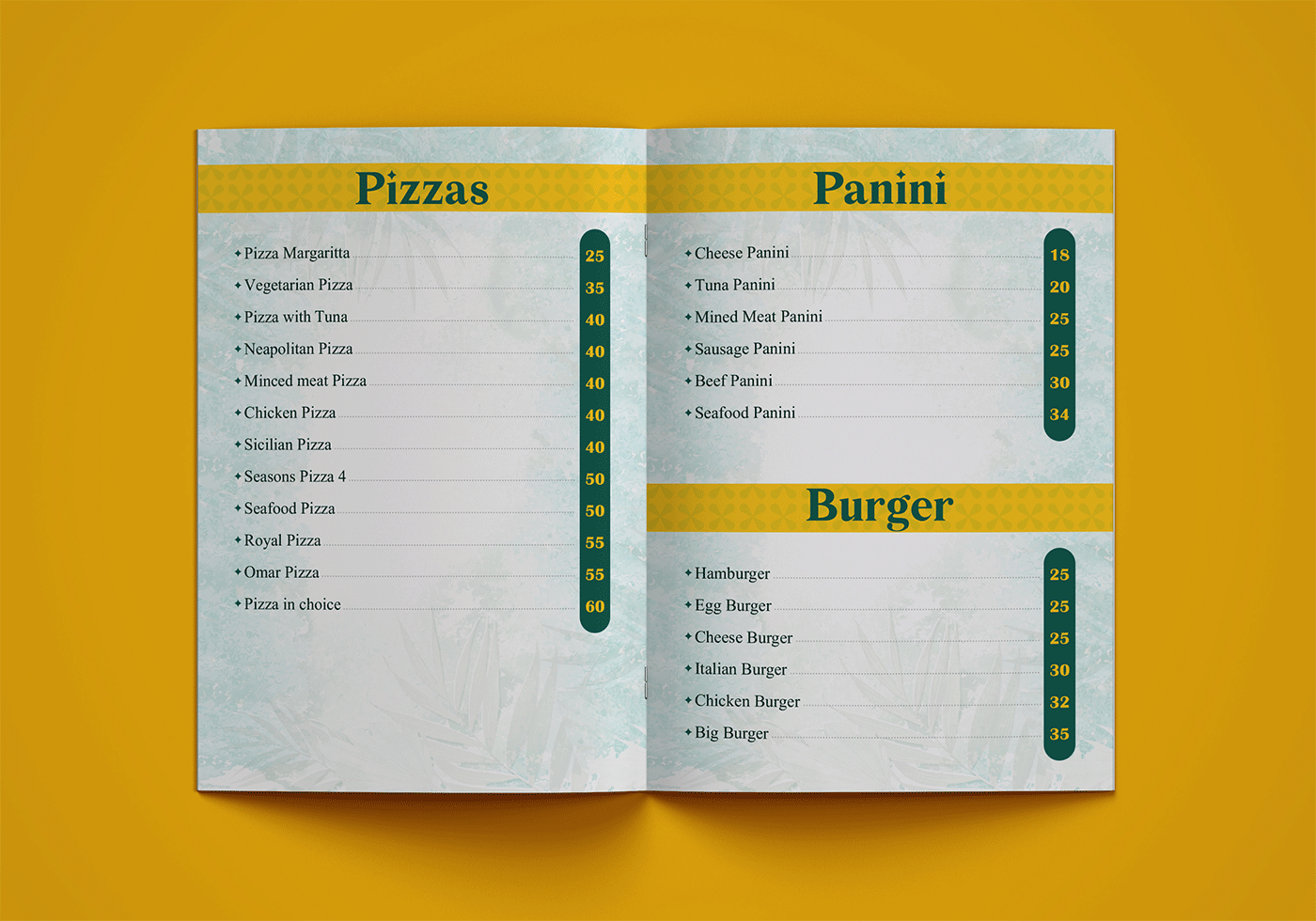 brochure Food  Layout magazine menu menu design menu restaurant  print Printing restaurant