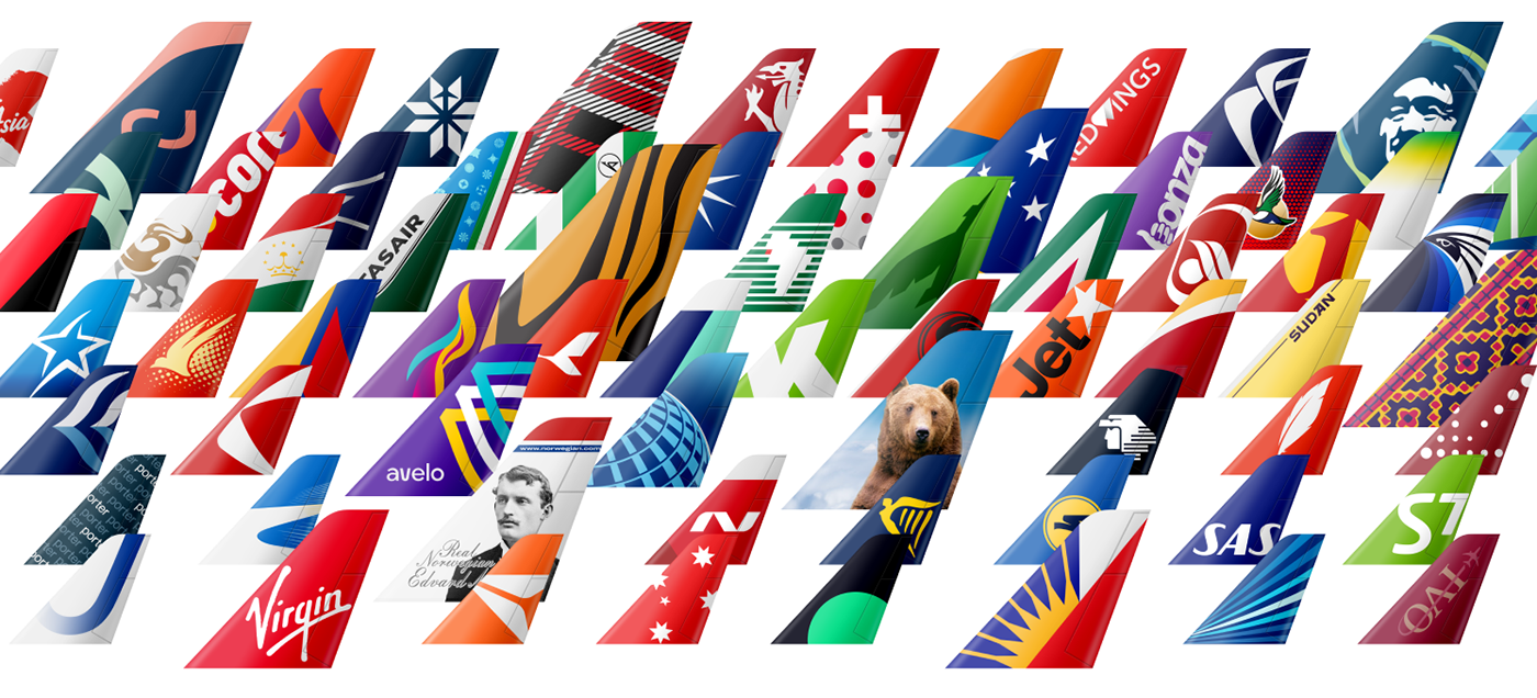 variety of airline liveries