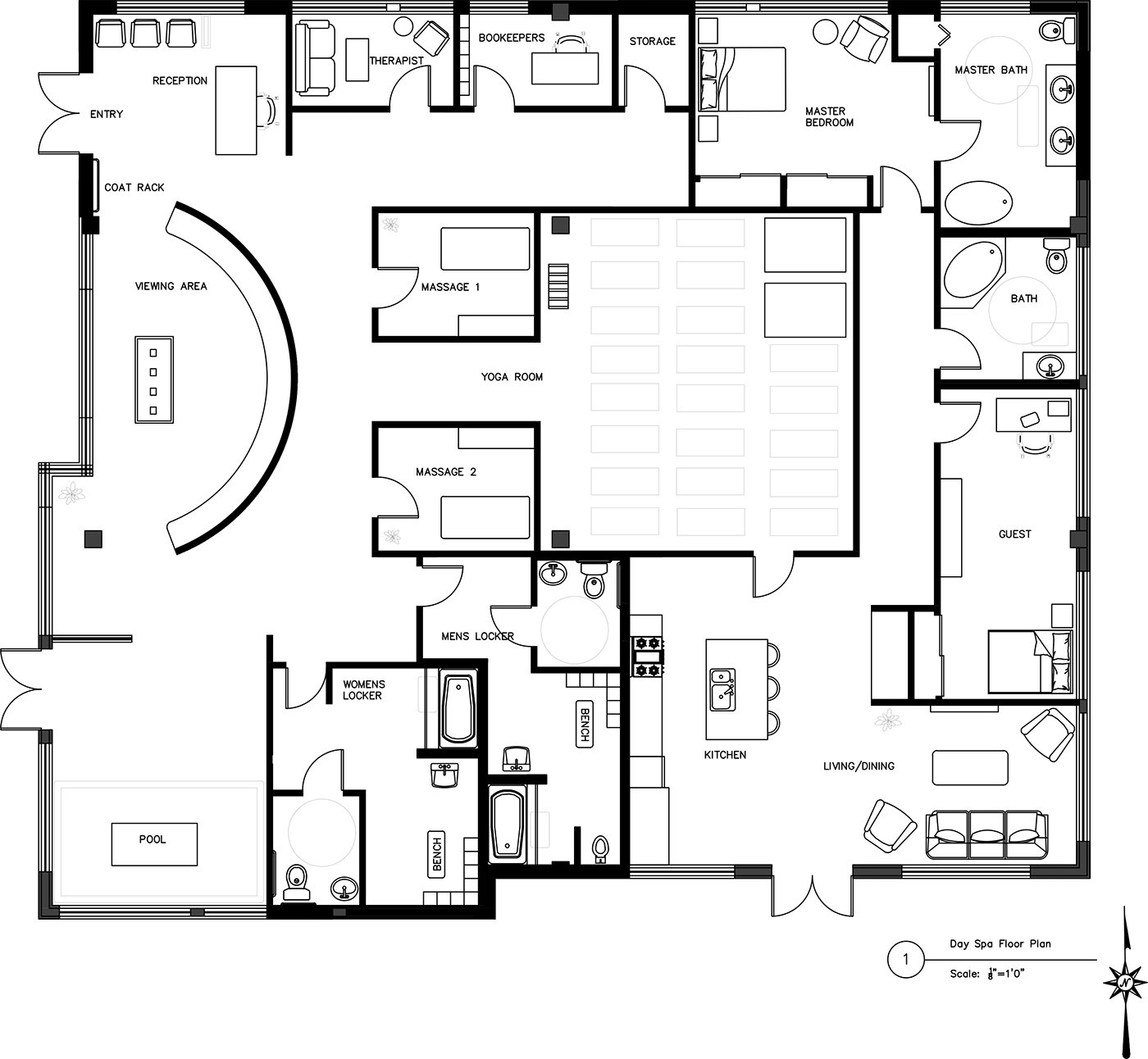 Day Spa/Residential Floor Plan on Behance