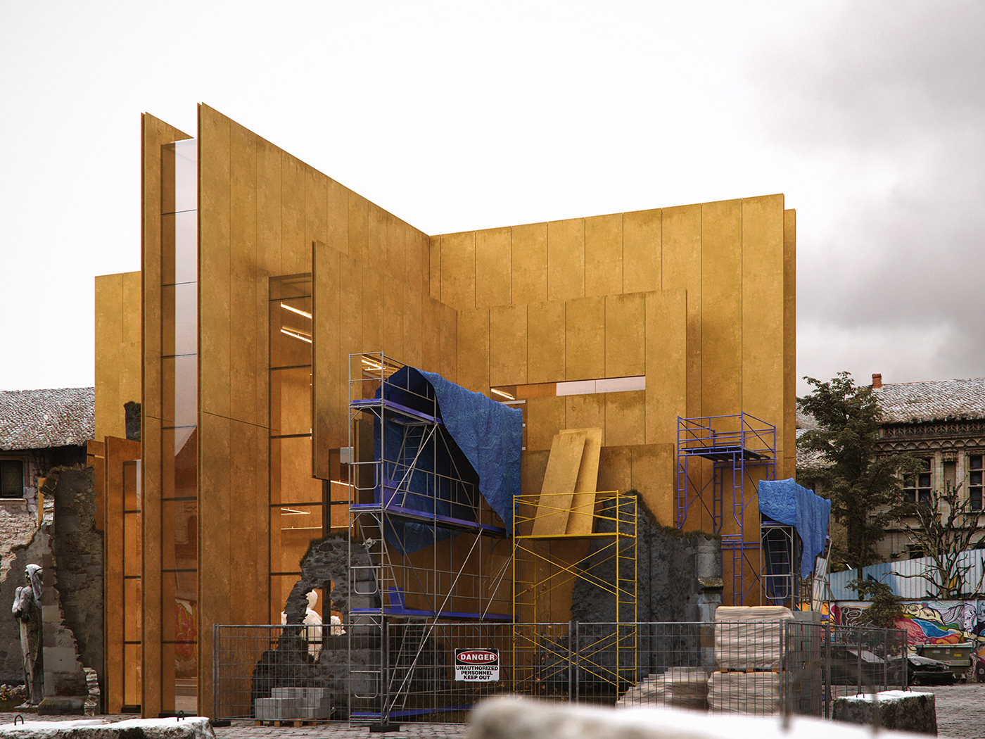 architecture design visualization construction Render exterior coronarenderer 3dsmax Minimalism facade