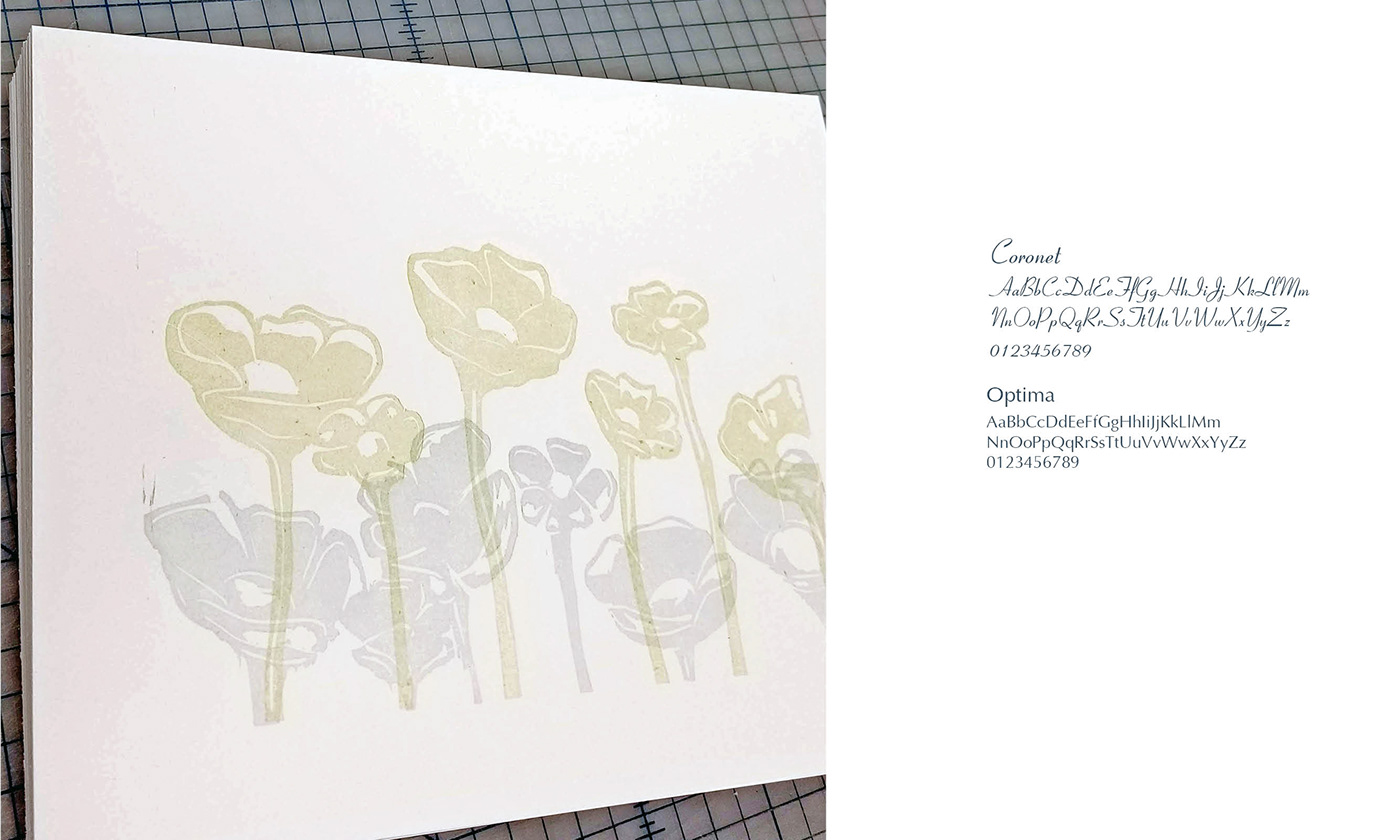 letterpress linocut ILLUSTRATION  wedding invites Flowers