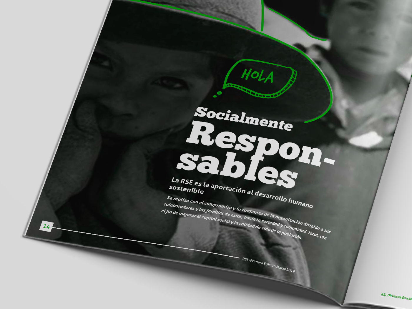 responsabilidad social Eitorial diseño diagramación revista empresarial rse huayno