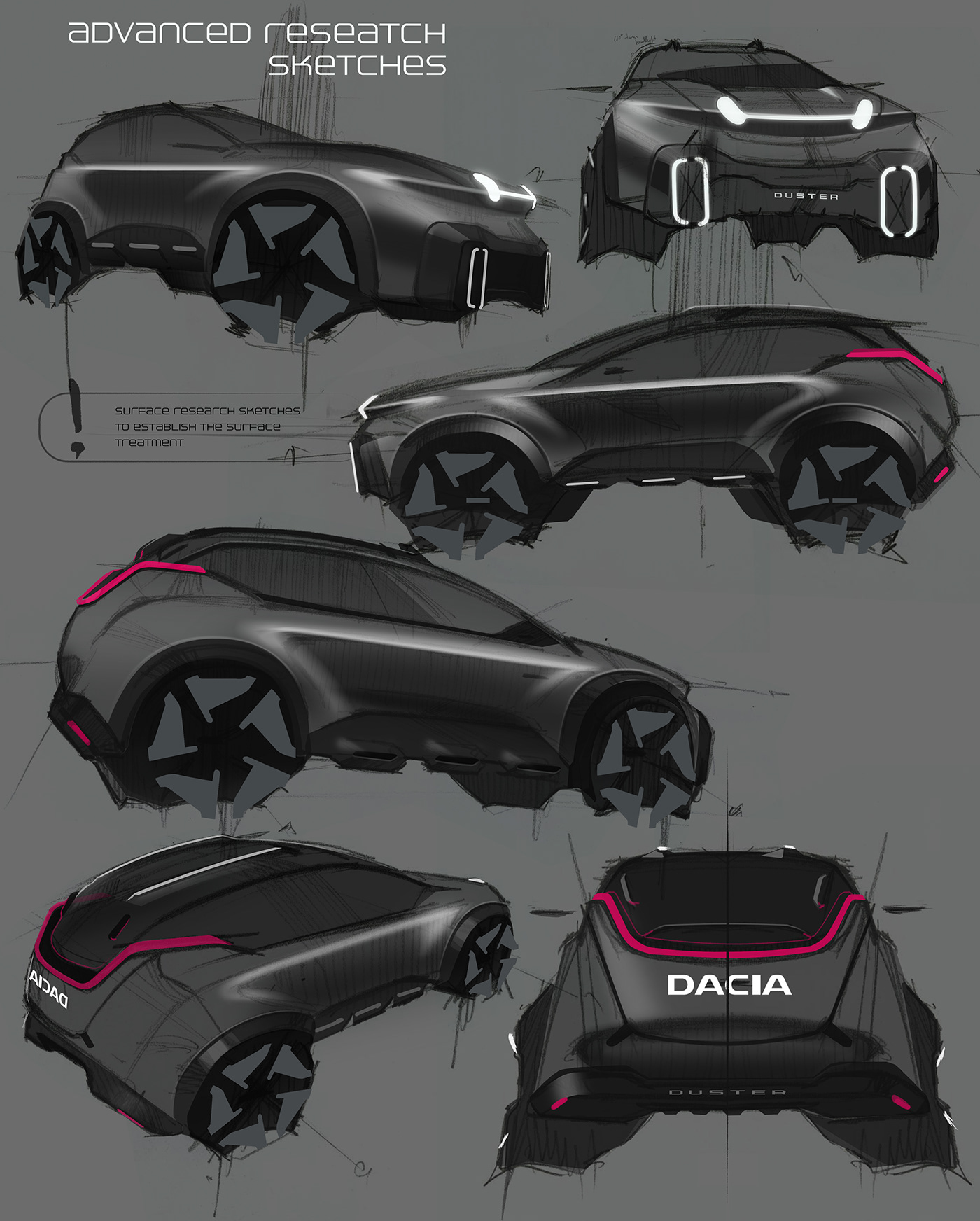 3D automotive   concept dacia design Duster Project sketch suv transportation