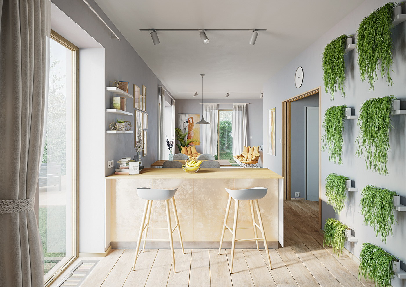 2DR studio architecture archviz CGI furniture Interior kitchen lights Render visualization