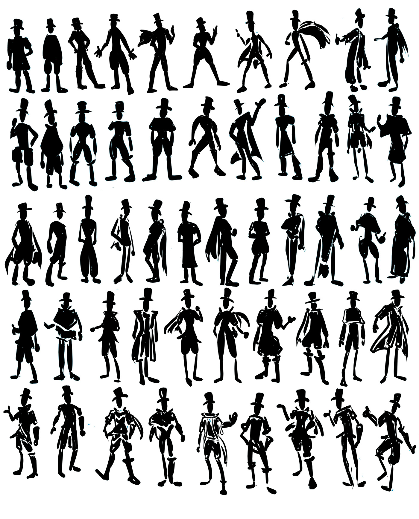 character designs character silhouettes Silhouettes