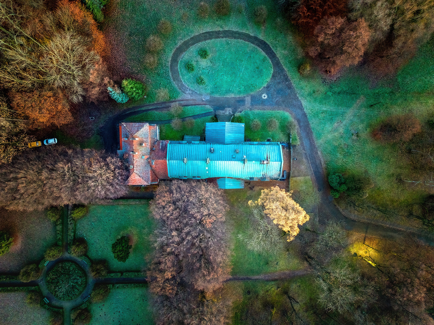 autumn drone house Landscape mavic 3 classic mogilany poland view